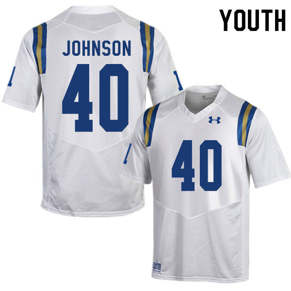 Youth #40 Caleb Johnson UCLA Bruins College Football Jerseys Sale-White - Click Image to Close